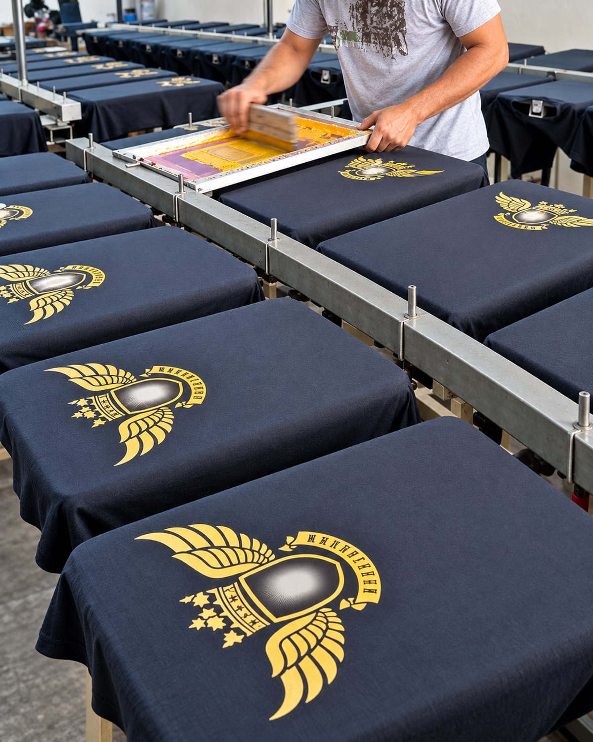 Processo de serigrafia em camisetas, imagem da página original Cocoloco